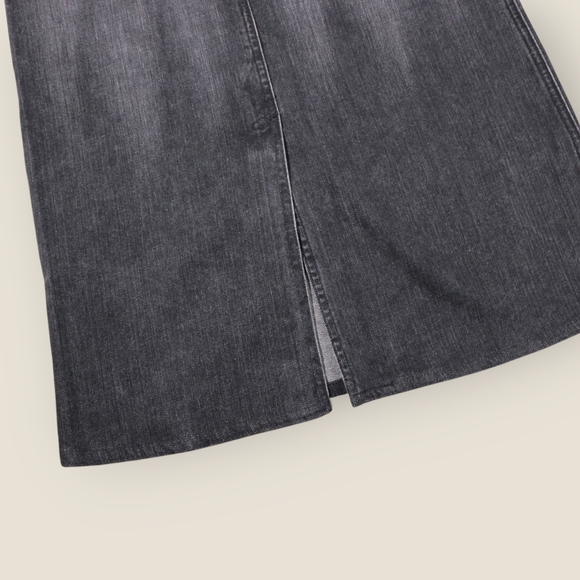 Banana Republic Denim Midi Skirt Women's Size 2 in Rinse Black Wash Distressed - Picture 10 of 10